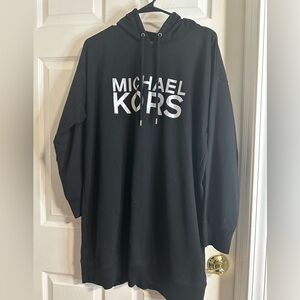 Michael Kors Black Sweatshirt Dress Casual Cotton Blend